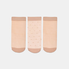 3-Pack Ditsy Dot Blush Sheer Anklet Socks / Dolce Vita