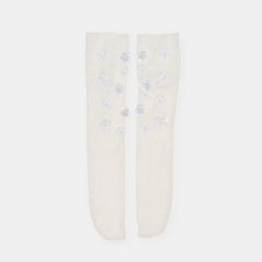 Floral Chiffon White Slouch Socks / Dolce Vita