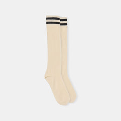 Pointelle Striped Black White Knee High Sock / Dolce Vita