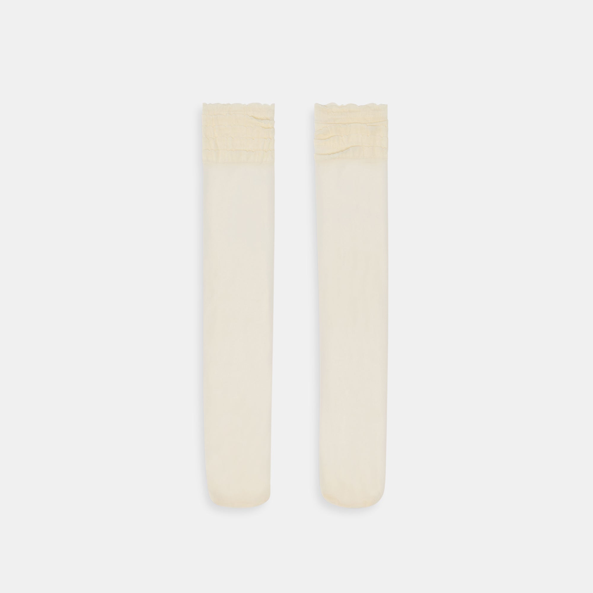 Ruffle Ivory Sheer Knee High Socks / Dolce Vita