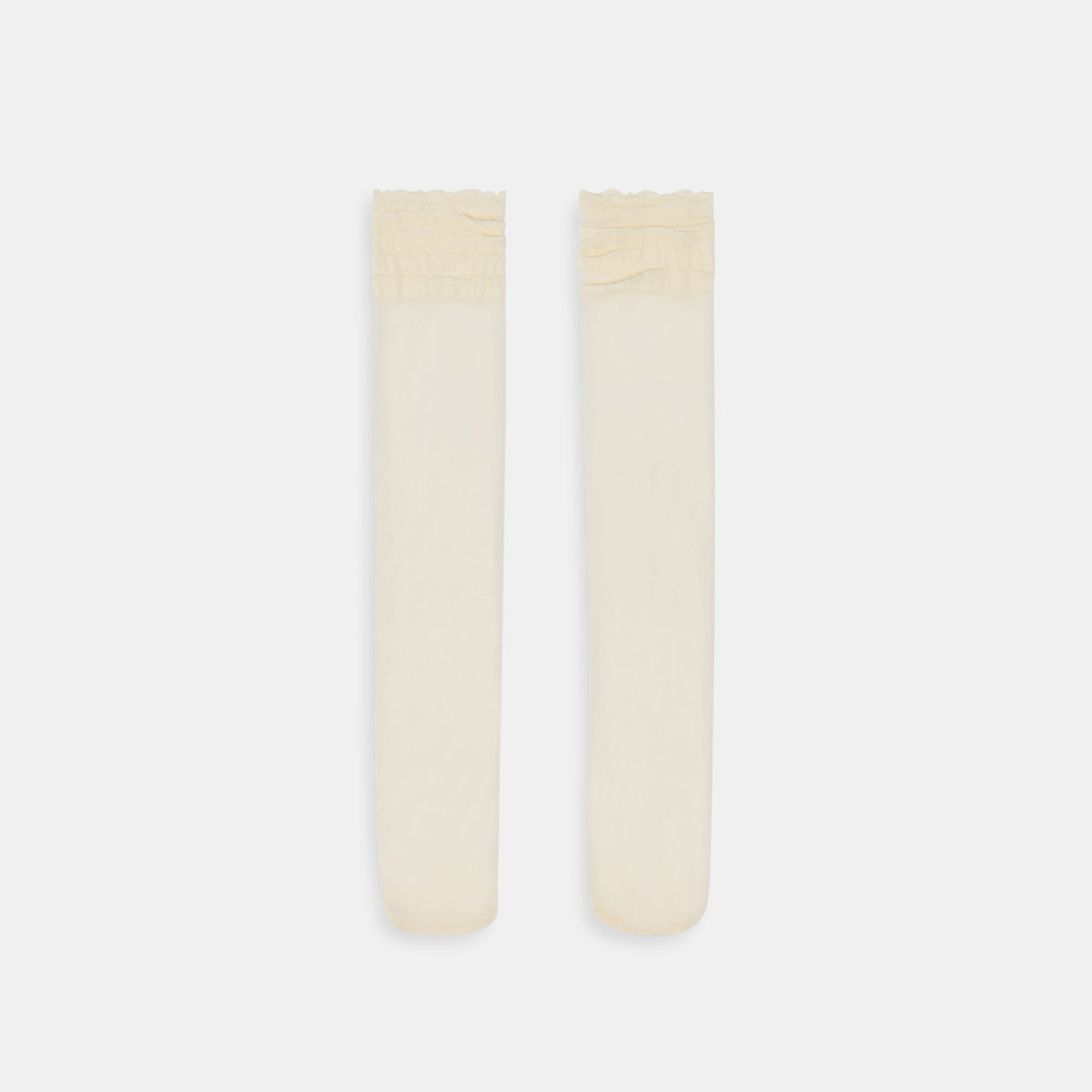 Ruffle Ivory Sheer Knee High Socks / Dolce Vita
