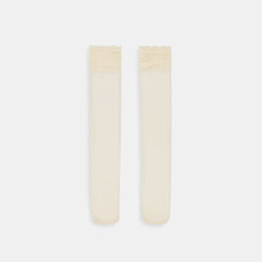 Ruffle Ivory Sheer Knee High Socks / Dolce Vita