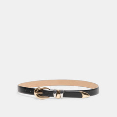 Mixed Metal Black Buckle Belt / Dolce Vita