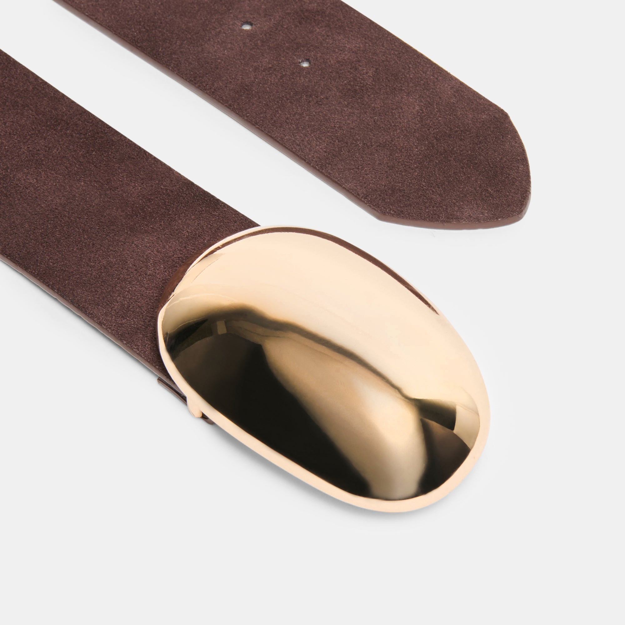 Bubble Mahogany Gold Buckle Belt / Dolce Vita