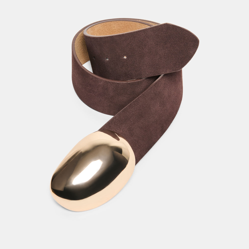 Bubble Mahogany Gold Buckle Belt / Dolce Vita