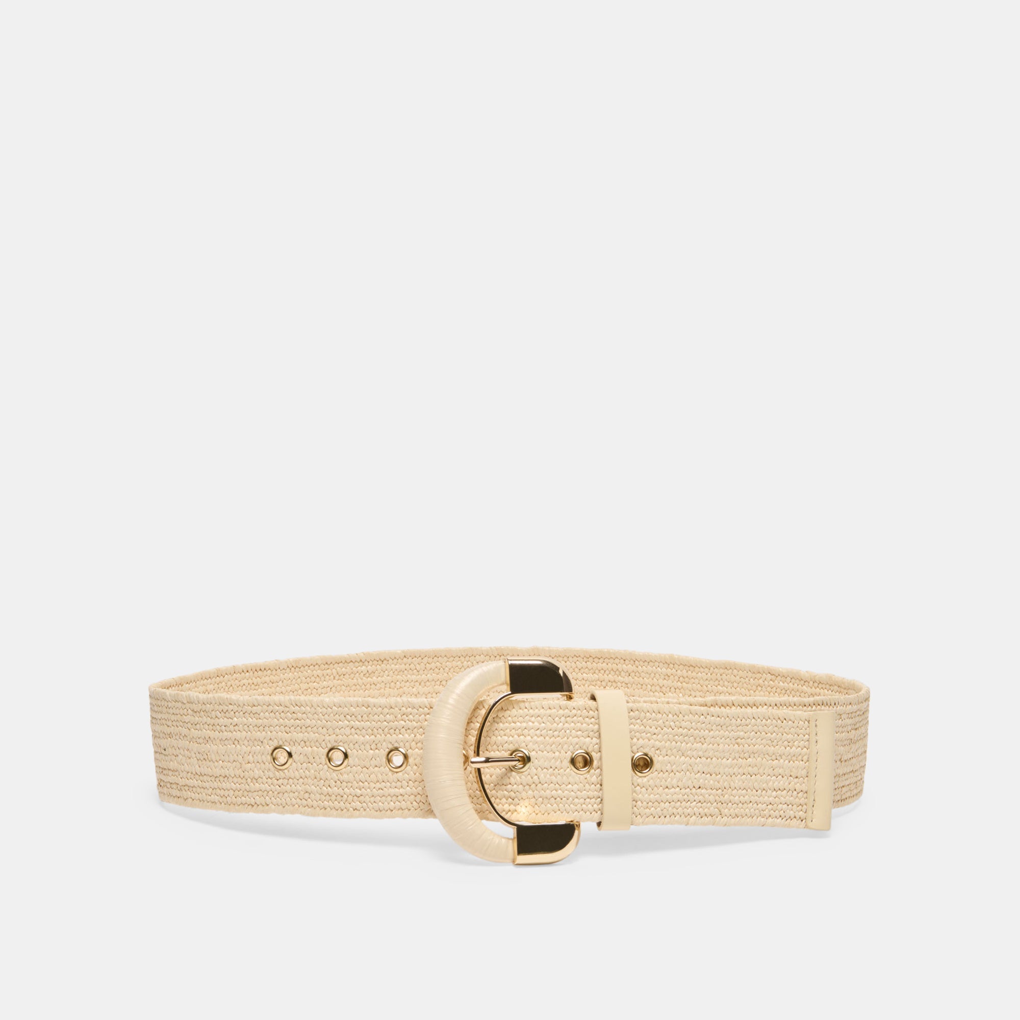 Raffia Oversized Buckle Natural Raffia Belt / Dolce Vita