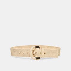 Raffia Oversized Buckle Natural Raffia Belt / Dolce Vita