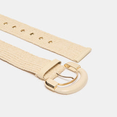Raffia Oversized Buckle Natural Raffia Belt / Dolce Vita
