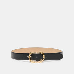 Braided Black Gold Buckle Belt / Dolce Vita