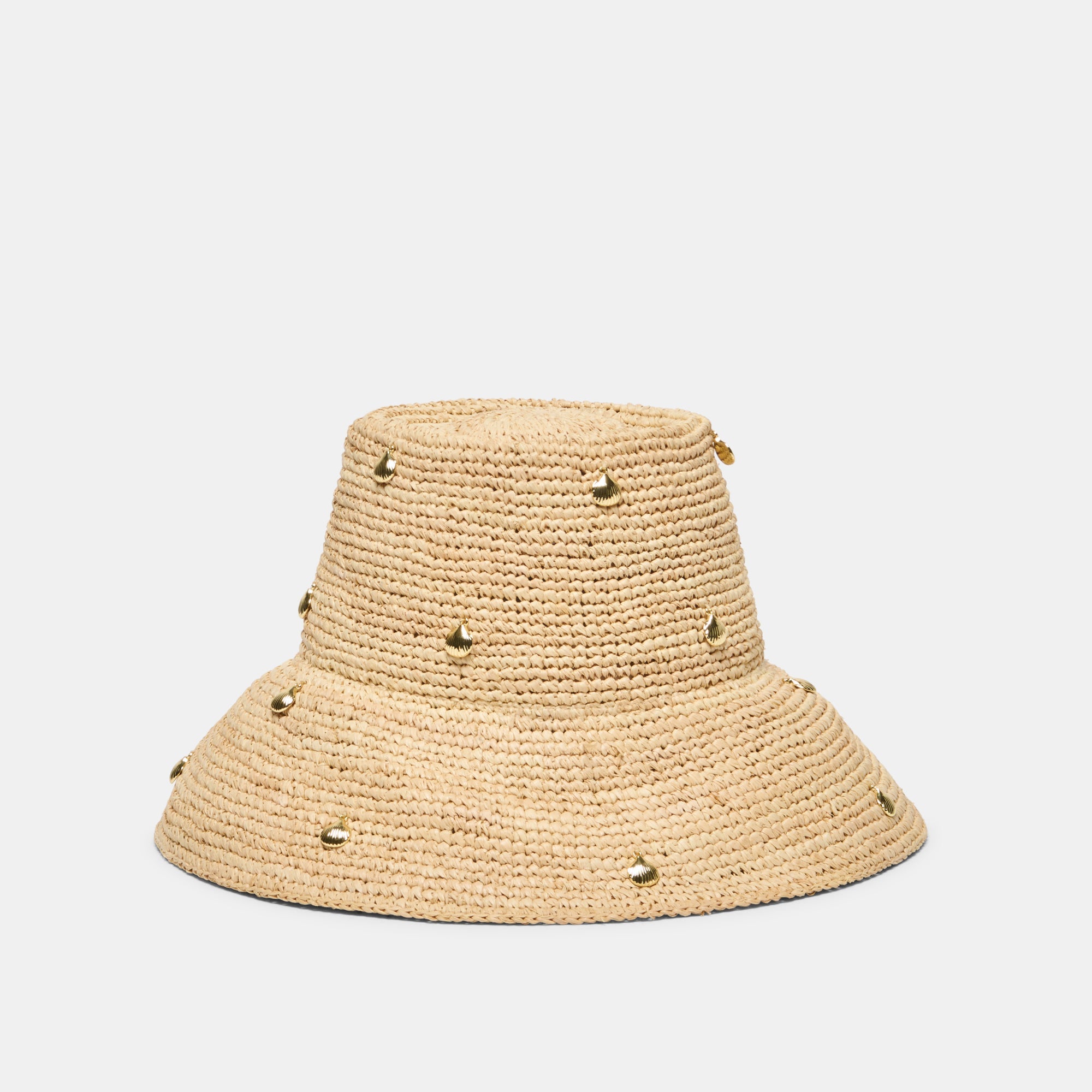 Straw Natural Cloche with Charms / Dolce Vita