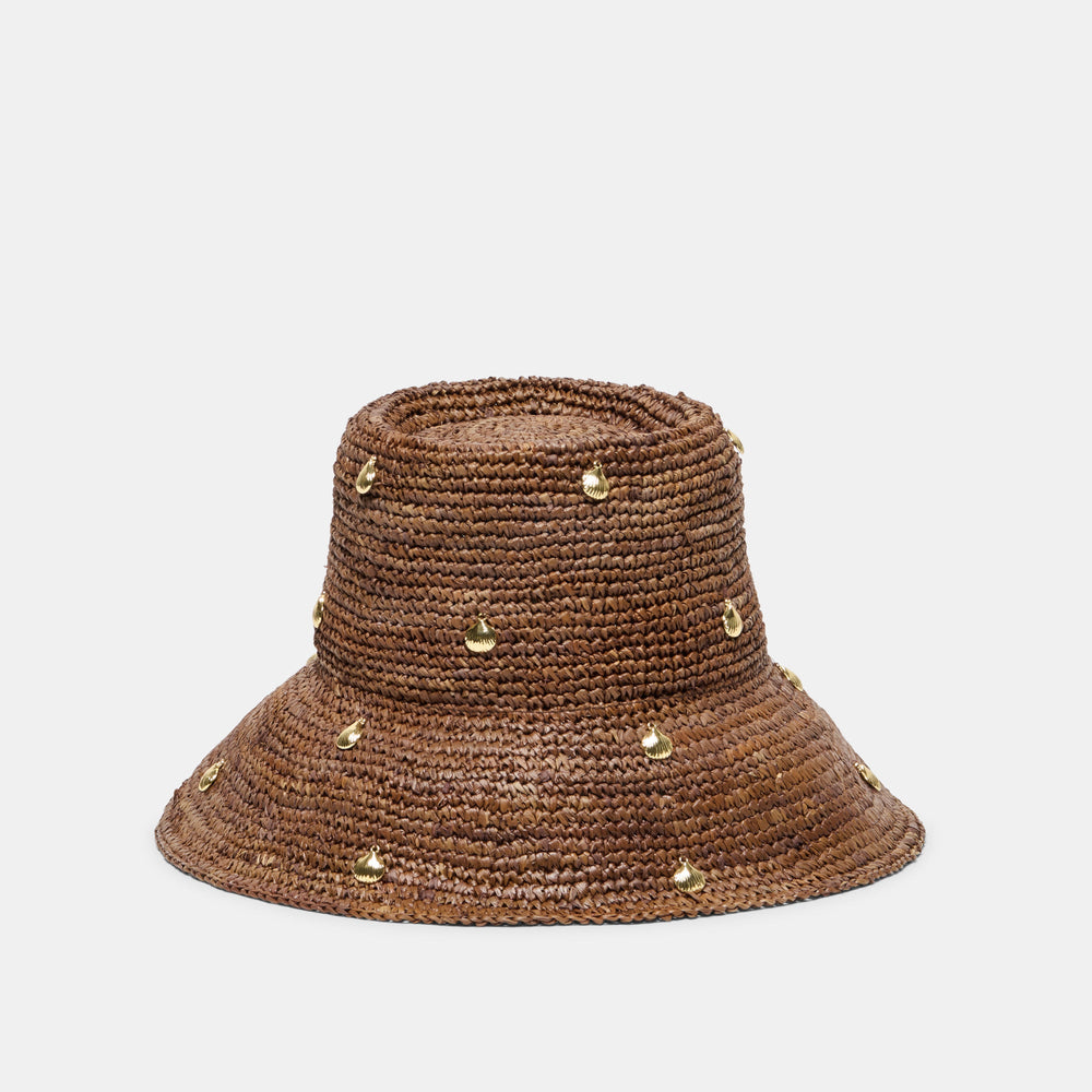 STRAW CLOCHE WITH CHARMS BROWN
 – Dolce Vita / Dolce Vita