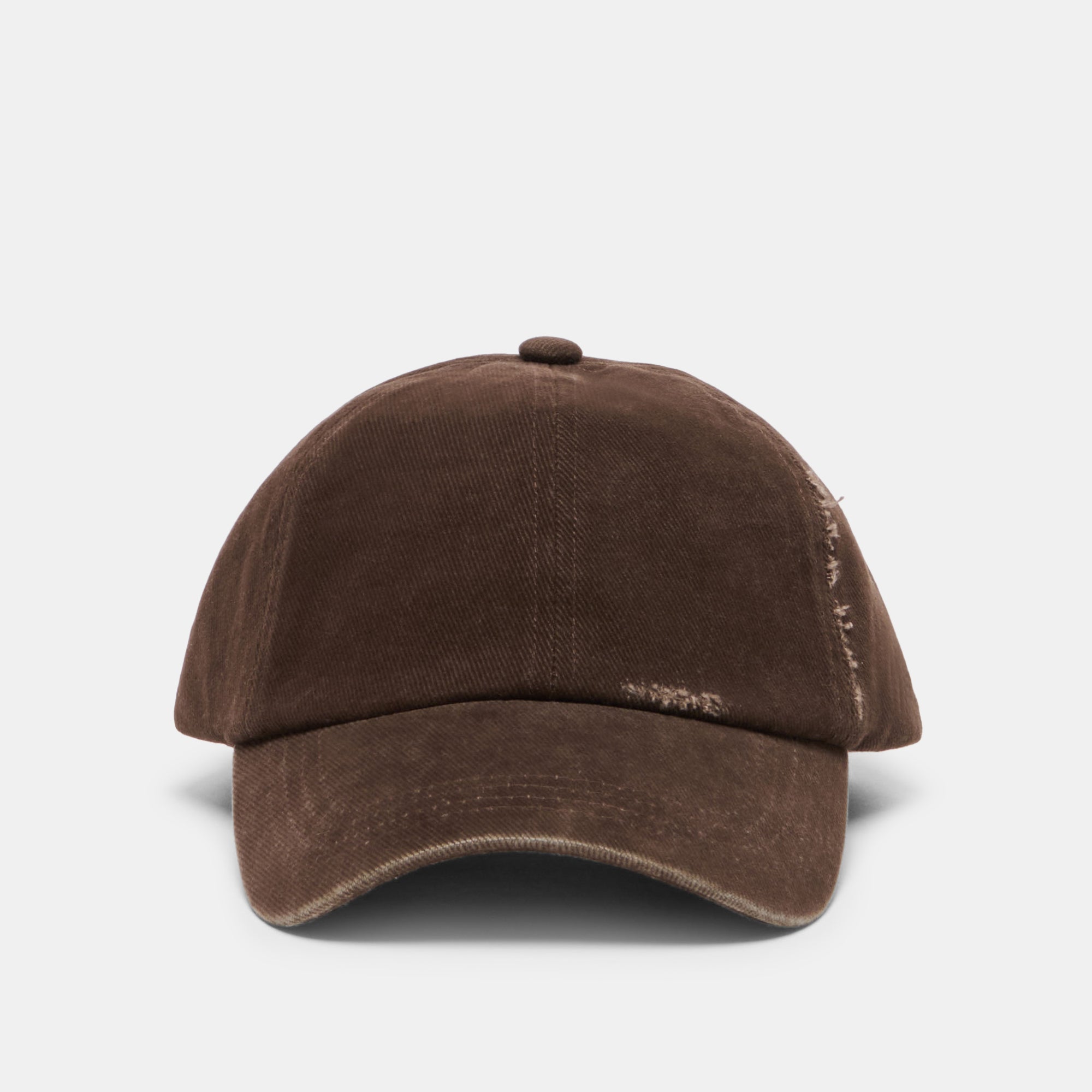 Distressed Dark Brown Baseball Cap with Embroidery / Dolce Vita