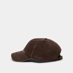 Distressed Dark Brown Baseball Cap with Embroidery / Dolce Vita