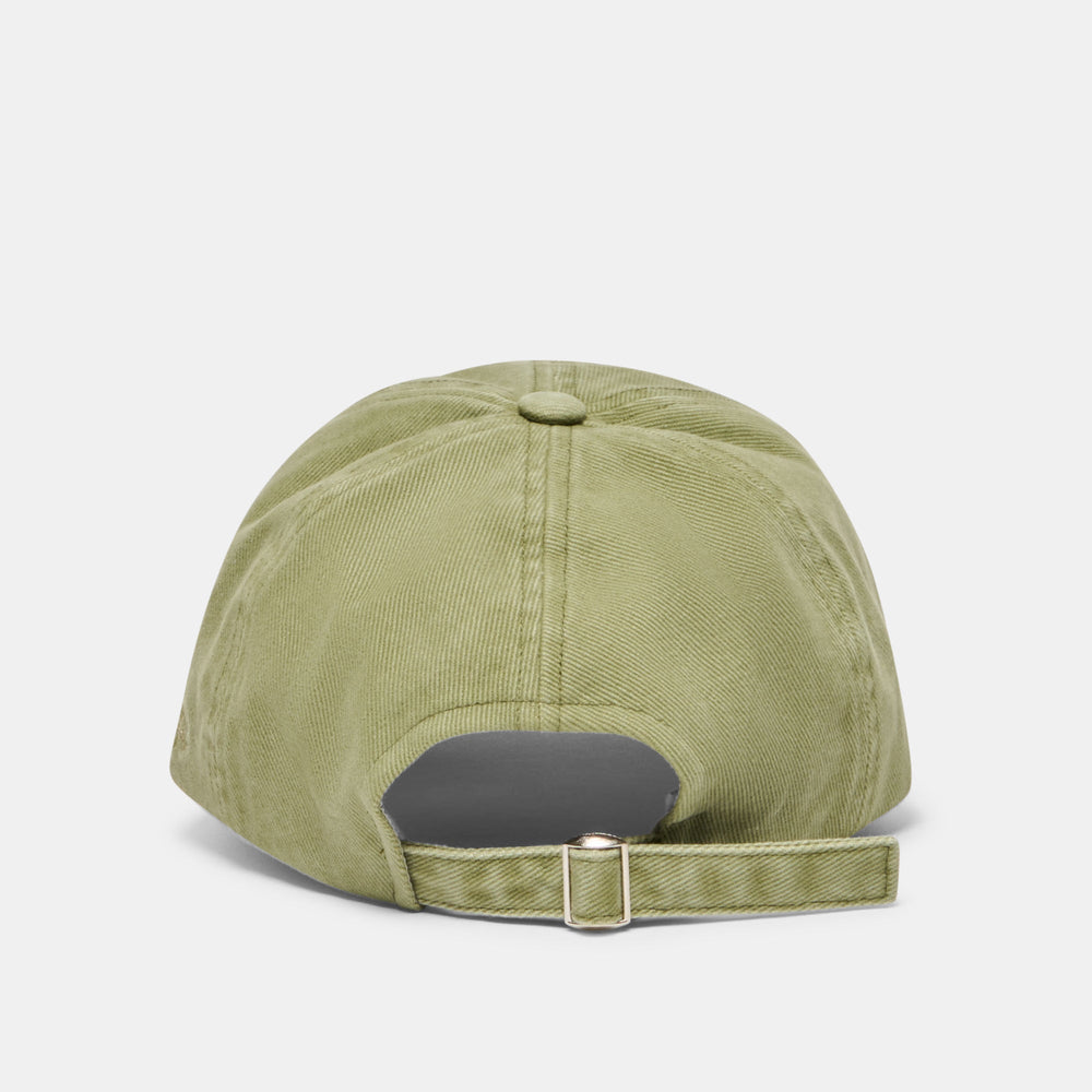 Distressed Olive Baseball Cap with Embroidery / Dolce Vita